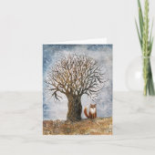 冬の木と狐 カード (正面)