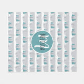 冬の木と雪のライトグレーパターン フリースブランケット (正面(横))