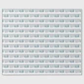 冬の木と雪のライトグレーパターン ラッピングペーパー (フラット)