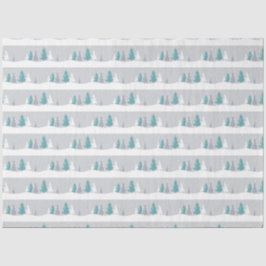 冬の木と雪のライトグレーパターン 薄葉紙