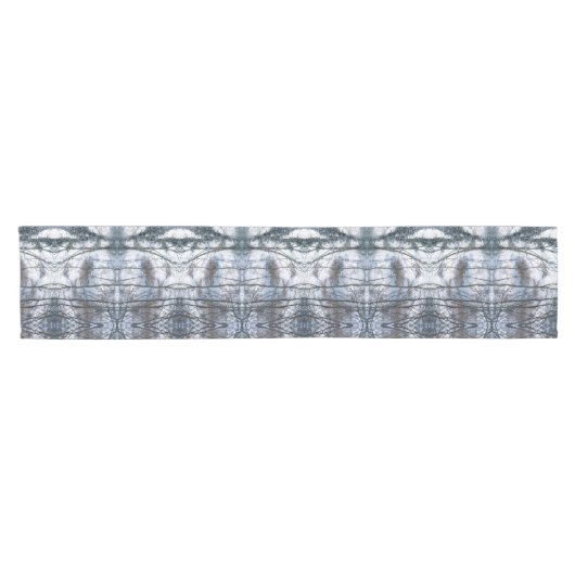 冬の木と雪の休日テーブルランナー ショートテーブルランナー (横)