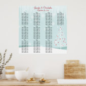 冬の木と雪結婚片の座席表 ポスター (キッチン)