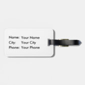 冬の木に浮かぶゴシック様式のロマンチシズムのテンプレート ラゲッジタグ (裏面横)