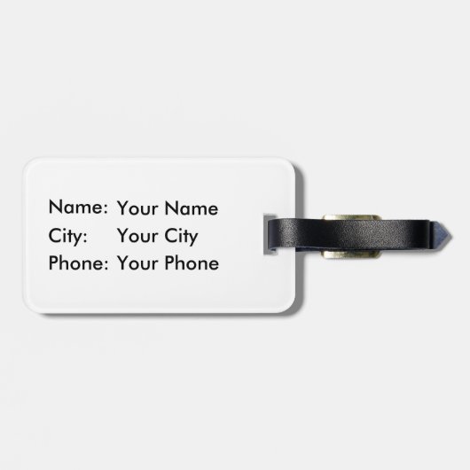 冬の木に浮かぶゴシック様式のロマンチシズムのテンプレート ラゲッジタグ (裏面横)