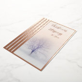 冬の木のカスタムクリスマス 箔シーズンカード (回転した状態)