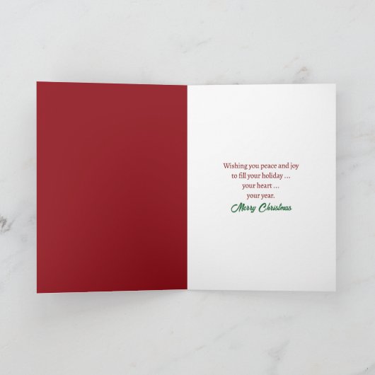 冬の木のクリスマスリス シーズンカード (内部)