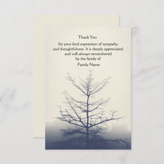 冬の木のサンキューカード サンキューカード (正面/裏面)