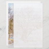 冬の木のシーンアートライティング紙 (正面/裏面)