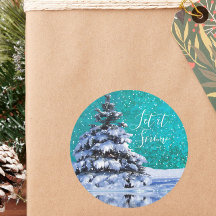 冬の木のティール（緑がかった色）青い白