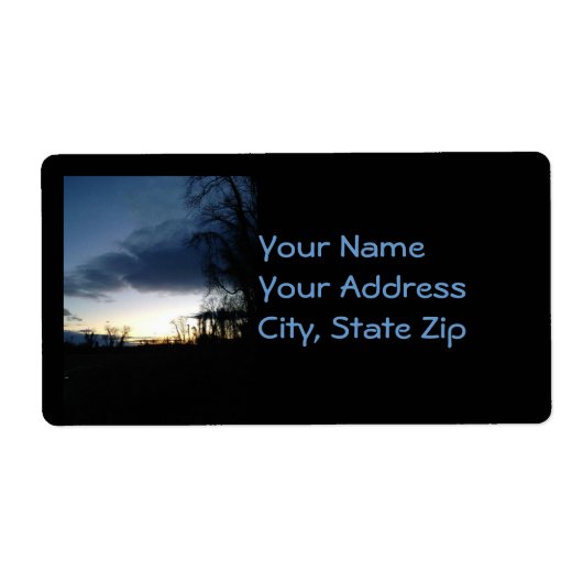 冬の木のトワイライトII住所 シール (正面)