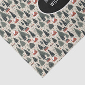 冬の木のパターンのクリスマスヴィンテージ 薄葉紙 (詳細)