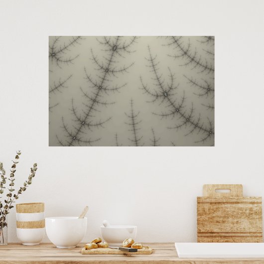 冬の木のフラクタル ポスター (キッチン)