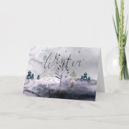 冬の木のホリデーグリーティングカード シーズンカード