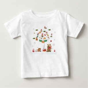 冬の木の上でギニピグクリスマス山羊の恋人パージ ベビーTシャツ