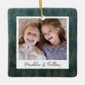 冬の木の両面フォトパーソナライズされたー セラミックオーナメント (正面)