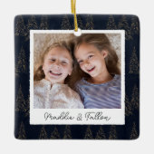 冬の木の両面フォトパーソナライズされたー セラミックオーナメント (正面)