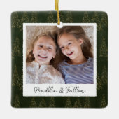 冬の木の両面フォトパーソナライズされたー セラミックオーナメント (正面)