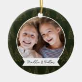 冬の木の両面フォトパーソナライズされたー セラミックオーナメント (正面)