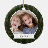 冬の木の両面フォトパーソナライズされたー セラミックオーナメント (裏面)