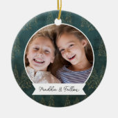 冬の木の両面フォトパーソナライズされたー セラミックオーナメント (正面)