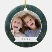 冬の木の両面フォトパーソナライズされたー セラミックオーナメント (裏面)