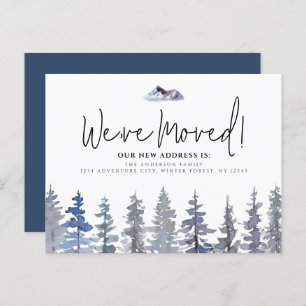 冬の木の引っ越しましたの新しい住所 ポストカード