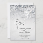 冬の木の枝と雪の結婚式 招待状 (正面)