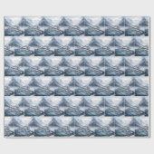 冬の木の枝に止まるシロフクロウ ラッピングペーパー (フラット)