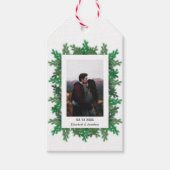 冬の木の枝の写真結婚の ギフトタグ (正面)