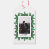 冬の木の枝の写真結婚の ギフトタグ (裏面)