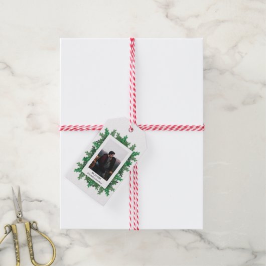 冬の木の枝の写真結婚の ギフトタグ (より糸付き)