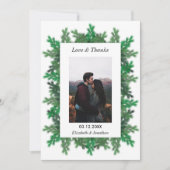 冬の木の枝の写真結婚の サンキューカード (正面)