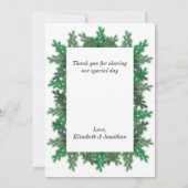 冬の木の枝の写真結婚の サンキューカード (裏面)