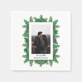 冬の木の枝の写真結婚の スタンダードカクテルナプキン