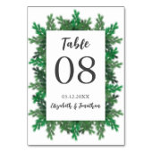 冬の木の枝の写真結婚の テーブルナンバー (正面)