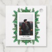 冬の木の枝の写真結婚の フェイバータグ (裏面)