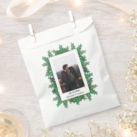 冬の木の枝の写真結婚の フェイバーバッグ (クリップ留めされた状態)