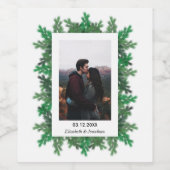 冬の木の枝の写真結婚の ワインラベル (シングルラベル)