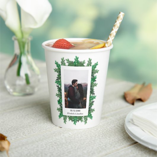 冬の木の枝の写真結婚の 紙コップ (インサイチュ)