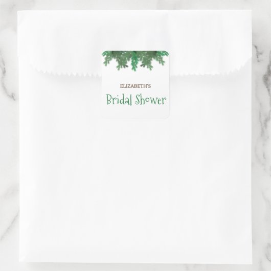 冬の木の枝 ブライダルシャワー スクエアシール (バッグ)