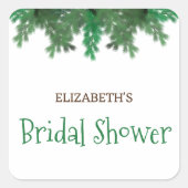 冬の木の枝 ブライダルシャワー スクエアシール (正面)