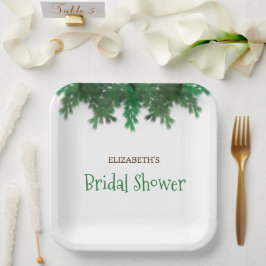 冬の木の枝 ブライダルシャワー ペーパープレート