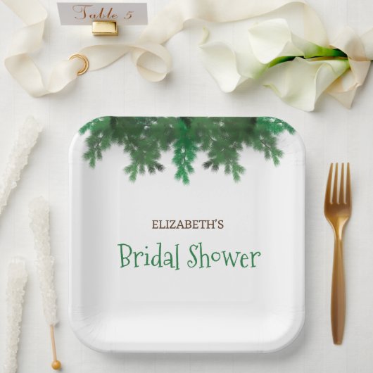 冬の木の枝 ブライダルシャワー ペーパープレート (ウェディング)