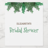 冬の木の枝 ブライダルシャワー ワインラベル (シングルラベル)