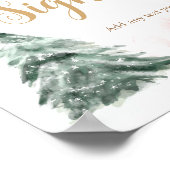 冬の木の水の色ピンクの金ゴールドサインシャワー ポスター (角)