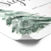 冬の木の水の色ピンク銀色のサインシャワー ポスター (角)