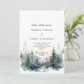 冬の木の素朴な休日結婚式招待状 招待状 (スタンド正面)