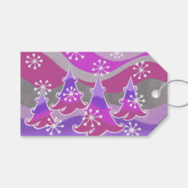 冬の木の紫の贈り物ラベル ギフトタグ