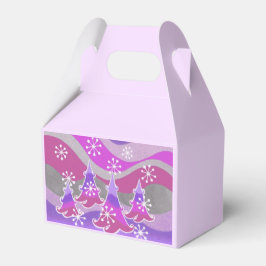 冬の木の紫色の好意ボックス フェイバーボックス