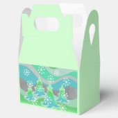 冬の木の緑の好意ボックス フェイバーボックス (オープン)